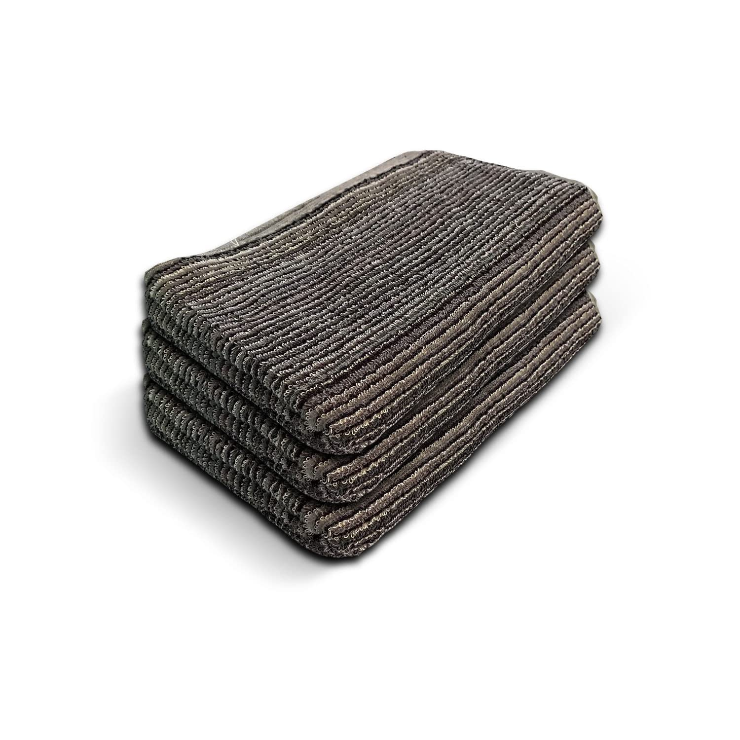 GrihaLakshmi Ultrasoft 550gsm Bath Towel Bamboo Feel- (Grey Stripes)